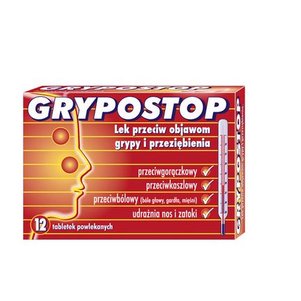 Grypostop, 12 tabletek powlekanych - zdjęcie produktu