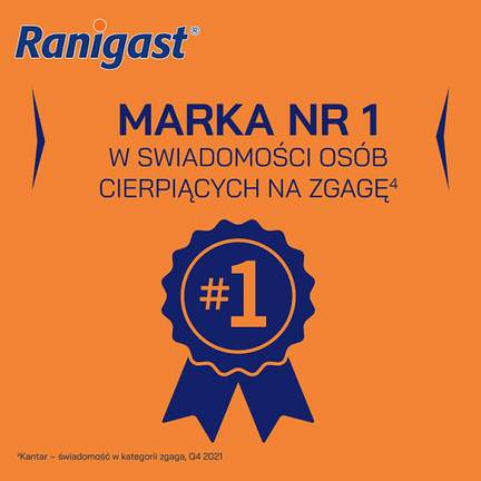 Famotydyna Ranigast 20 mg, 20 tabletek - Układ pokarmowy