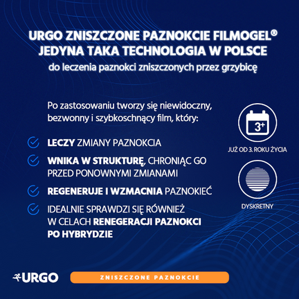 URGO Filmogel Zniszczone Paznokcie przez grzybicę i urazy, 3,3 ml - ŻEL