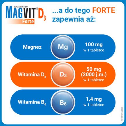Magvit Forte D3, 50 tabletek dojelitowych - ANGELINI