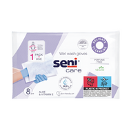 Seni Care, rękawice do mycia bez wody, 8 sztuk