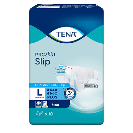 TENA Slip Proskin Plus, pieluchomajtki, rozmiar L, 10 sztuk  - zdjęcie produktu