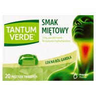 Tantum Verde smak miętowy 3 mg, 20 pastylek twardych