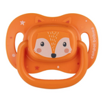 Canpol babies Smoczek silikonowy 0-6m symetryczny Cute Animals pomarańczowy, 1 sztuka 