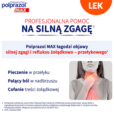 Polprazol Max, 20 mg, 14 kapsułek dojelitowe, twarde - KAPSUŁKI
