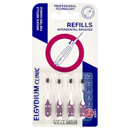 Wkłady do szczoteczek międzyzębowych Elgydium, 1,8 mm, 4 sztuki - zdjęcie produktu