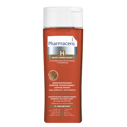 Pharmaceris H Keratineum, skoncentrowany szampon wzmacniający łodygę włosa do włosów osłabionych i przerzedzonych, 250 ml - zdjęcie produktu