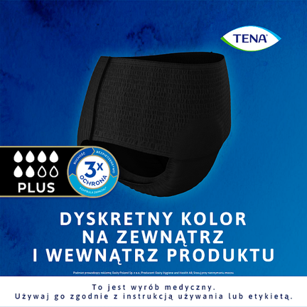 TENA Lady Pants Black wysokim stanem, rozmiar M, 30 sztuk - WYRÓB MEDYCZNY
