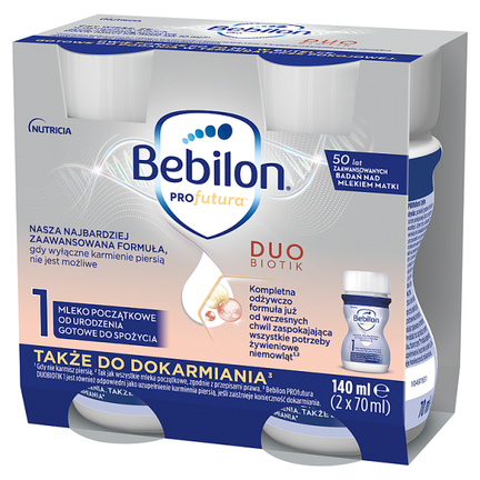 Mleko Bebilon Duo Biotik 1, 2 sztuki, 70 ml - ŻYWNOŚĆ SPECJALNEGO PRZEZNACZENIA MEDYCZNEGO