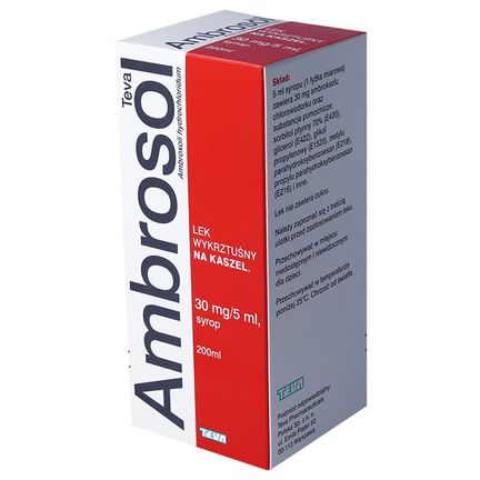 Ambrosol Teva 30 mg/5 ml, syrop, 200 ml - zdjęcie produktu