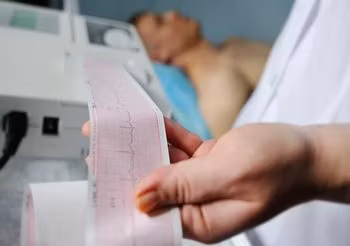 Lekarz wykonuje EKG serca pacjentowi