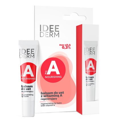 IDEEPHARM Idee Derm Regenerujący balsam do ust z witaminą A, 12 ml — Składniki i ocena