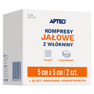 Kompresy jałowe z włókniny 5 cm x 5 cm, 25 x 2 sztuki