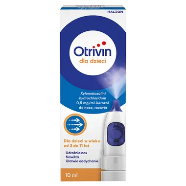 Otrivin dla dzieci 0,5 mg/ml, aerozol do nosa, 10 ml