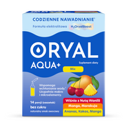 Oryal Aqua+ Mix smaków, bez cukru, 14 saszetek