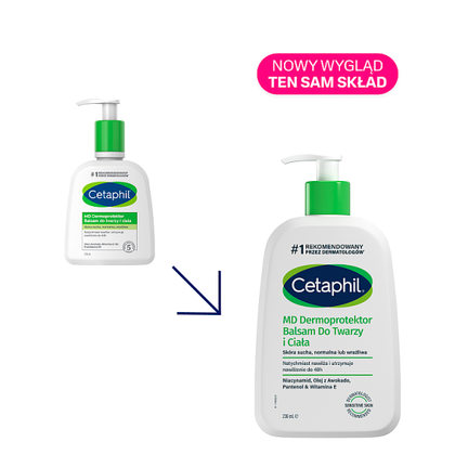 Cetaphil MD Dermoprotektor, balsam do twarzy i ciała, 236 ml - Nawilżające, Przeciwświądowe, Łagodzące