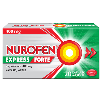 Nurofen Express Forte 400 mg, na ból i gorączkę, 20 kapsułek miękkich - zdjęcie produktu