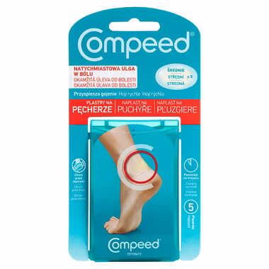 Compeed, średnie plastry na pęcherze, 5 sztuk