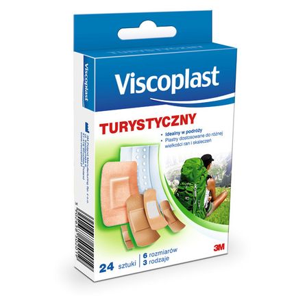 Viscoplast, turystyczny zestaw plastrów z opatrunkiem, 24 sztuki - PLASTER