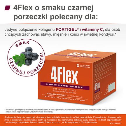 4Flex, smak czarnej porzeczki, 30 saszetek - Układ kostno-stawowy