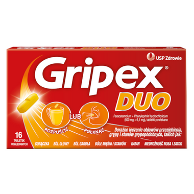 Gripex Duo 500 mg + 6,1 mg, 16 tabletek powlekanych