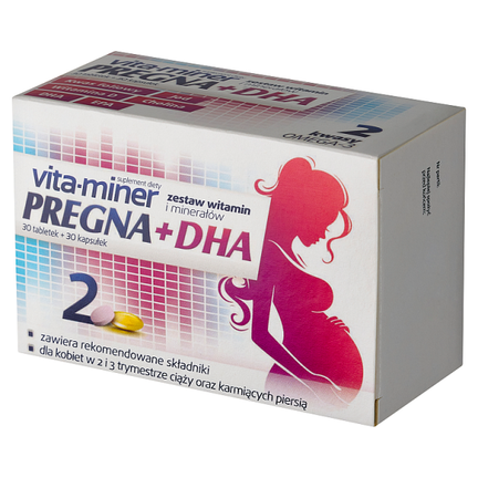 Vita-miner PREGNA + DHA, 30 tabletek + 30 kapsułek - SUPLEMENT DIETY