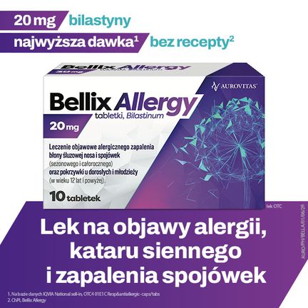 Bellix Allergy 20 mg, 10 tabletek - PRODUKT LECZNICZY NIEREFUNDOWANY OTC