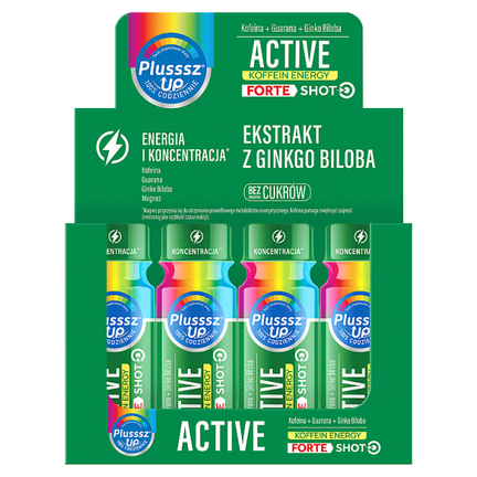 Plusssz Up Active, Koffein energy shot, 12x50 ml - zdjęcie produktu