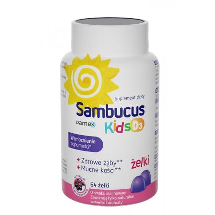 Sambucus Kids D3, żelki, 64 szt. - zdjęcie produktu