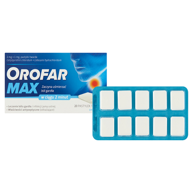 Orofar Max 2 mg + 1 mg, 20 pastylek twardych
