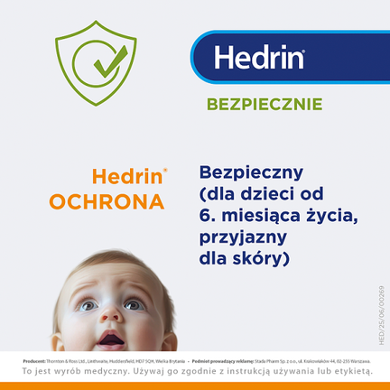 Hedrin, ochronna odżywka w sprayu do włosów chroniąca przed wszawicą, 100 ml