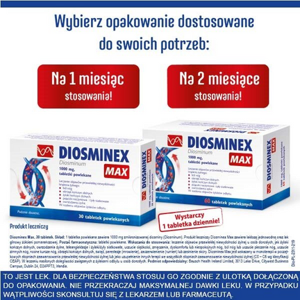 Diosminex Max 1000 mg, 30 tabletek powlekanych - Układ sercowo-naczyniowy