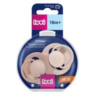 Canpol Lovi Prime, dynamiczny smoczek uspokajający silikonowy, 18 m+ Coconut/Ivory, 2 sztuki