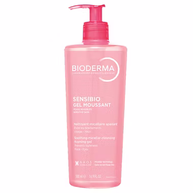 Bioderma Sensibio Gel moussant, łagodzący żel do mycia twarzy dla skóry wrażliwej, 500 ml