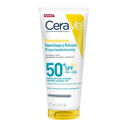 CeraVe, niewidoczny nawilżający balsam przeciwsłoneczny, SPF 50+, 177 ml - zdjęcie produktu