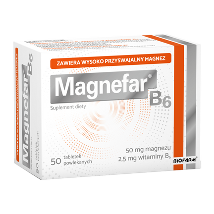 Magnefar B6, 50 tabletek - zdjęcie produktu