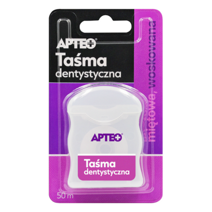 APTEO Taśma dentystyczna miętowa, woskowana, 50 m - zdjęcie produktu