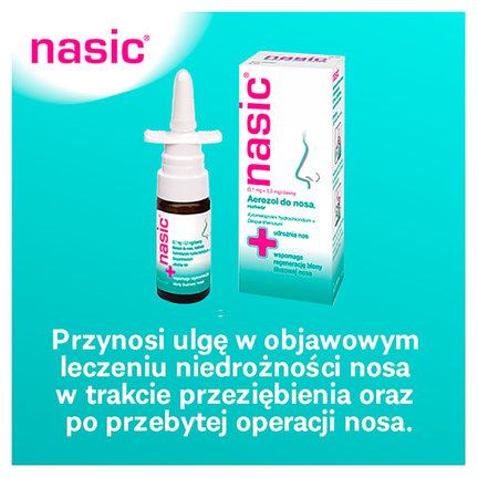 Nasic (0,1 mg + 5,0 mg)/dawkę, aerozol do nosa, roztwór, 10 ml - KLOSTERFRAU