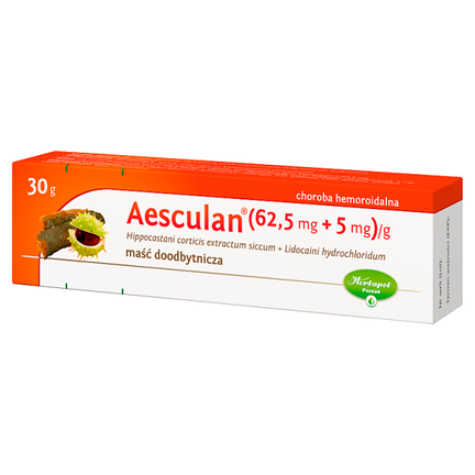 Aesculan (62,5 mg + 5 mg)/g, maść doodbytnicza, 30 g - 5909990028115