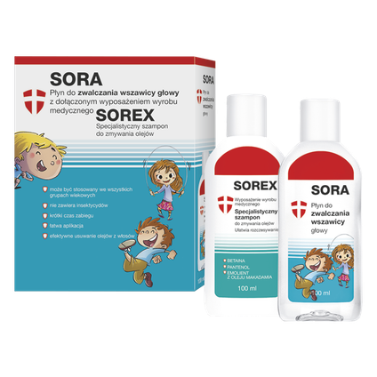 SCAN-ANIDA Sorex, Zestaw przeciw wszawicy płyn + szampon, 100 +100 ml — Składniki i ocena