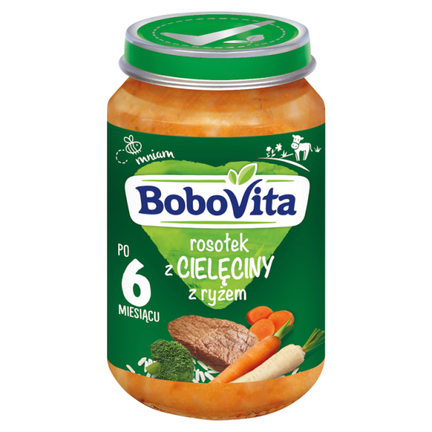 Bobovita Rosołek z cielęciny z ryżem po 6 miesiącu, 190 g - zdjęcie produktu