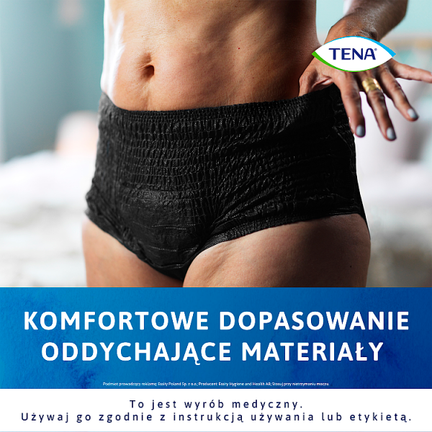 TENA Lady Pants Black wysokim stanem, rozmiar L, 30 sztuk - ESSITY