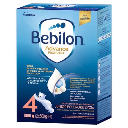 Bebilon 4 Advance Pronutra Junior, formuła na bazie mleka po 2. roku życia, 1000 g - zdjęcie produktu