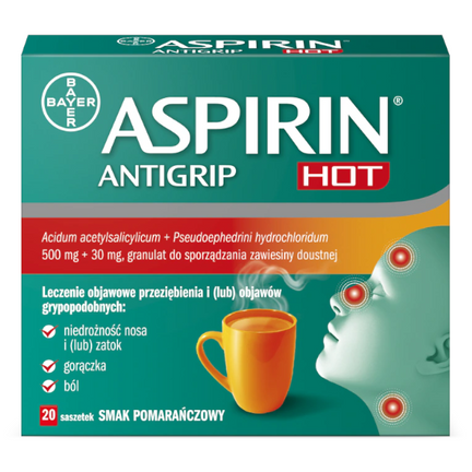 Aspirin Antigrip Hot, 20 saszetek - zdjęcie produktu
