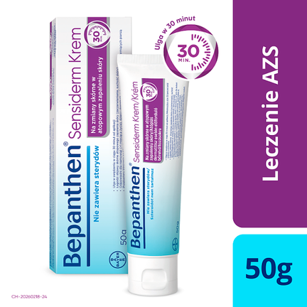 Bepanthen Sensiderm, krem, 50 g  - AZS (atopowe zapalenie skóry), Suchość, Świąd