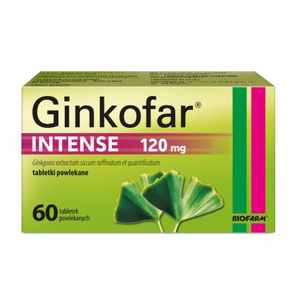 Ginkofar Intense 120 mg, 60 tabletek powlekanych - zdjęcie produktu