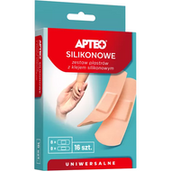 Apteo Silikonowe, zestaw plastrów z klejem silikonowym, 16 sztuk