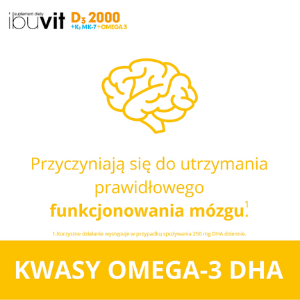 Ibuvit  D3 2000 + K2 MK-7 Omega 3, 30 kapsułek - Dorosły