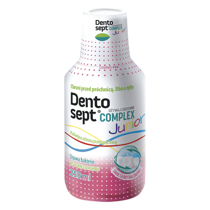 Dentosept complex junior, płyn o smaku gumy balonowej, 250 ml - zdjęcie produktu