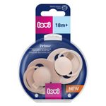 Canpol Lovi Prime, dynamiczny smoczek uspokajający silikonowy, 18 m+ Coconut/Ivory, 2 sztuki